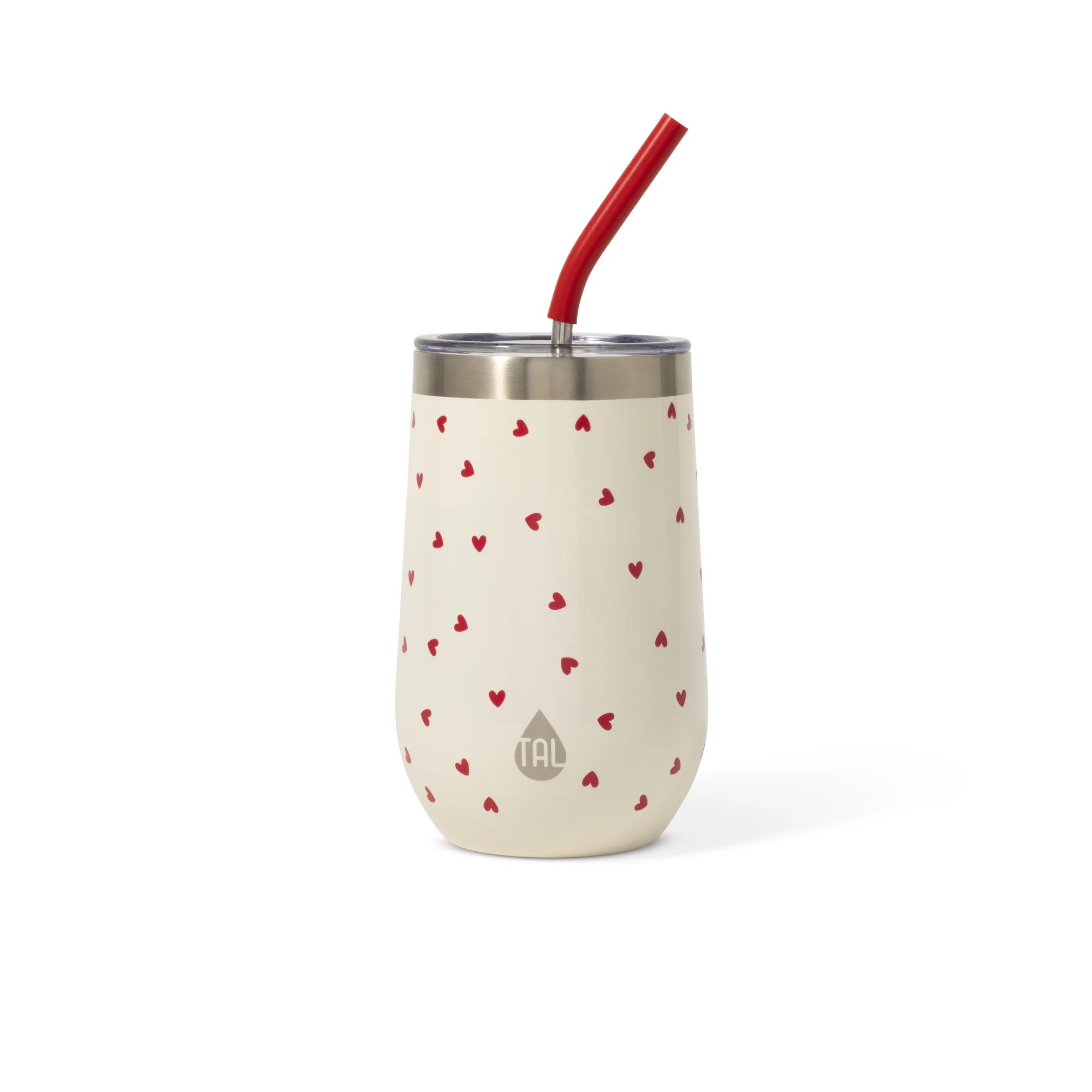 TAL Stainless Steel Wine Tumbler 16oz, Hearts