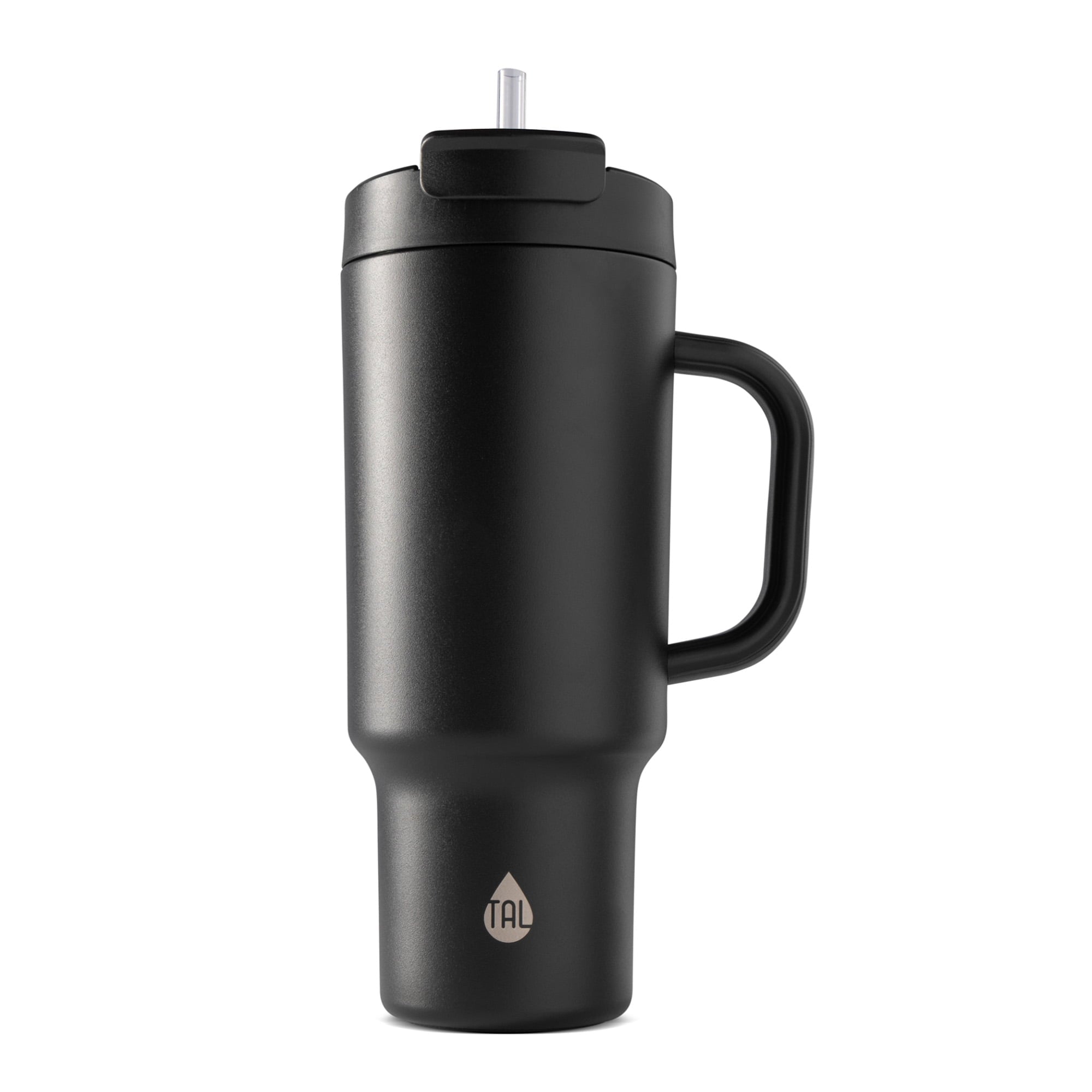 Tal Stainless Steel Hudson Tumbler with Straw 40 fl oz, Shimmering Black