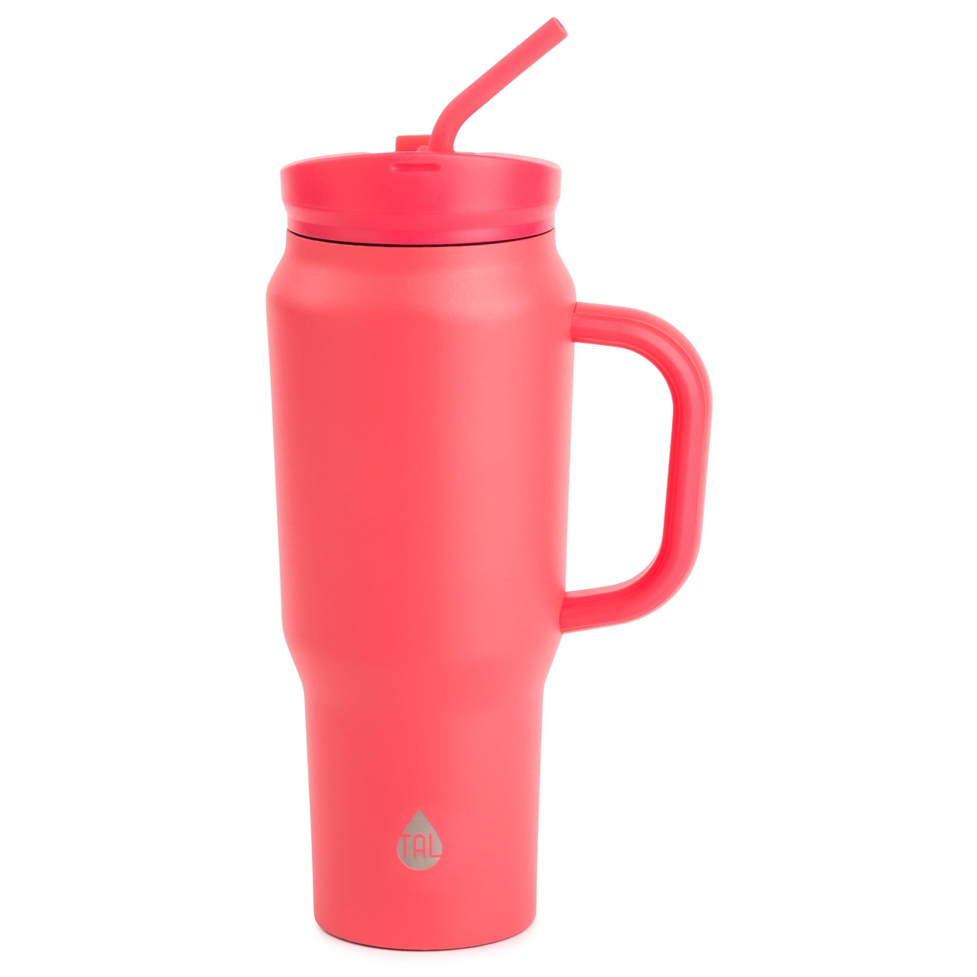 Tal 30oz Stainless Steel Basin Mug with Silicone Straw, Pink
