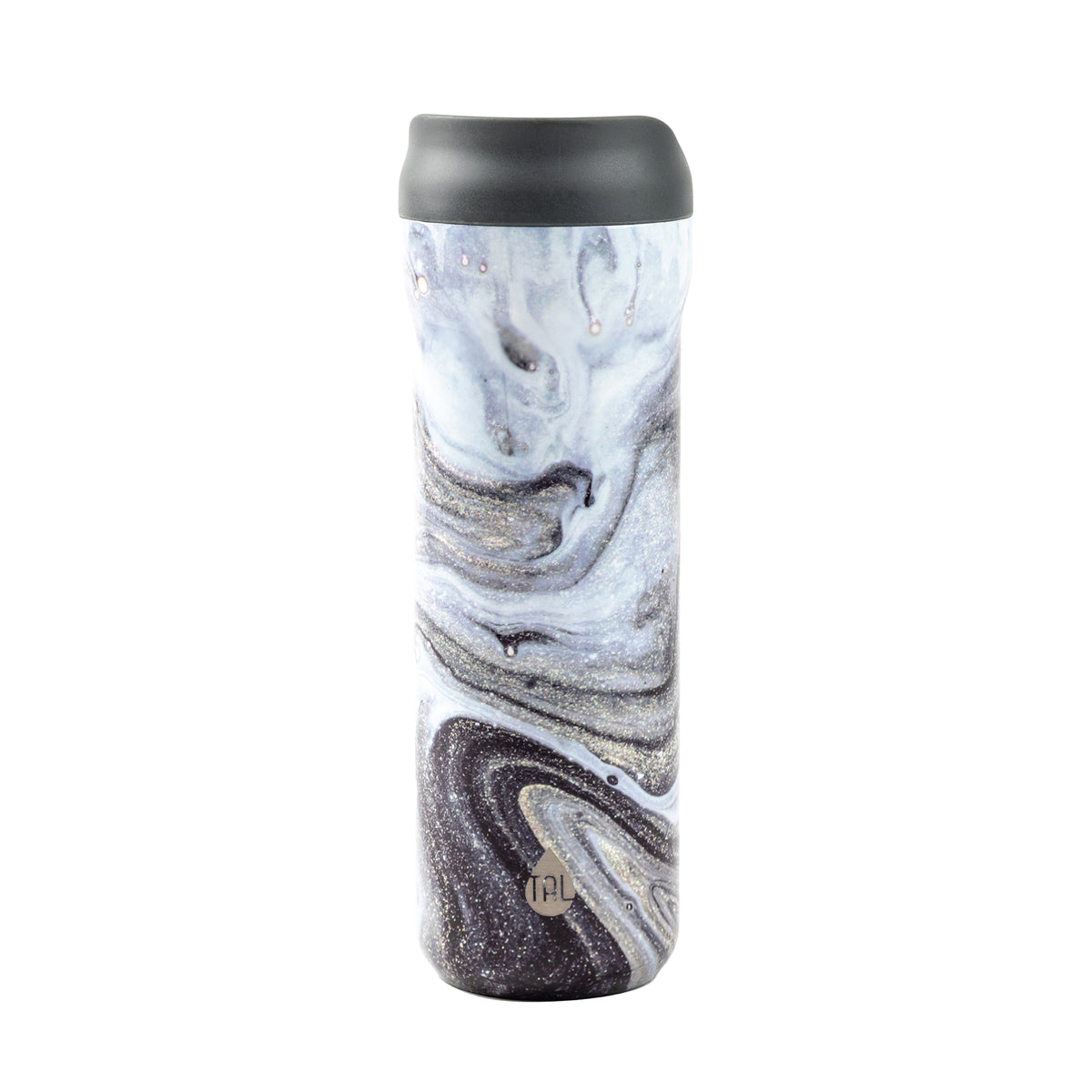 TAL Double Wall Insulated Stainless Steel Java Travel Mug 16oz, Grey Swirl  