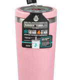 TAL 24 Ounce Stainless Steel Ranger Tumbler with Tritan Straw, Pink Glitter
