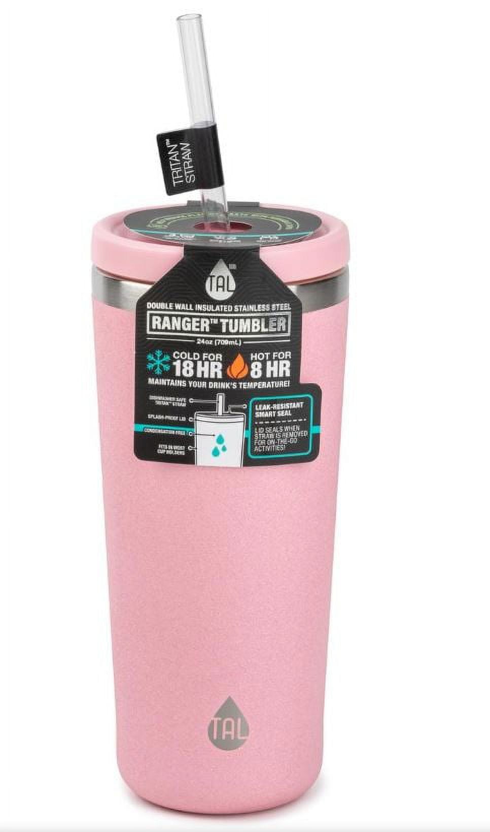 Tal Ranger TAL 24 Ounce Stainless Steel Ranger Tumbler with Tritan Straw, Pink Gl ...