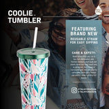 TAL Stainless Steel Coolie Tumbler 24 fl oz, Green Tropical