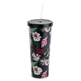 TAL Stainless Steel Coolie Tumbler 24oz, Black Flower