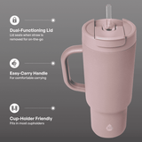 TAL Stainless Steel Hudson Tumbler with Straw 40oz, Mauve