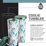 TAL Stainless Steel Coolie Tumbler 24oz, Green Tropical