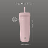 TAL Stainless Steel Rowan Tumbler with Silicone Straw 24 fl oz, Mauve