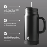 TAL Stainless Steel Hudson Tumbler with Straw 64 fl oz, Black