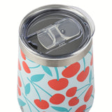 TAL Stainless Steel Wine Tumbler with Straw 16 fl oz, Cherries