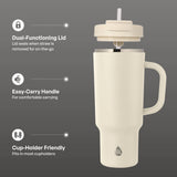 TAL Stainless Steel Hudson Tumbler with Straw 40 fl oz, Cream