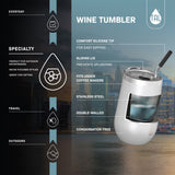 TAL Stainless Steel Wine Tumbler with Straw 16oz, Flamingo