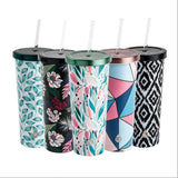 TAL Stainless Steel Coolie Tumbler 24 fl oz, Green Tropical