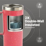 TAL Stainless Steel Mountaineer Travel Mug 20 oz, Pink Speckle