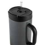 TAL Stainless Steel Hudson Tumbler with Straw 40 fl oz, Shimmering Black