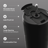 TAL Stainless Steel Hudson Tumbler with Straw 40 fl oz, Black