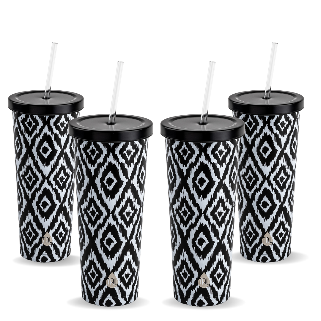 24oz Fashion Tumbler Black and White (pack of 4) – TAL™ Hydration