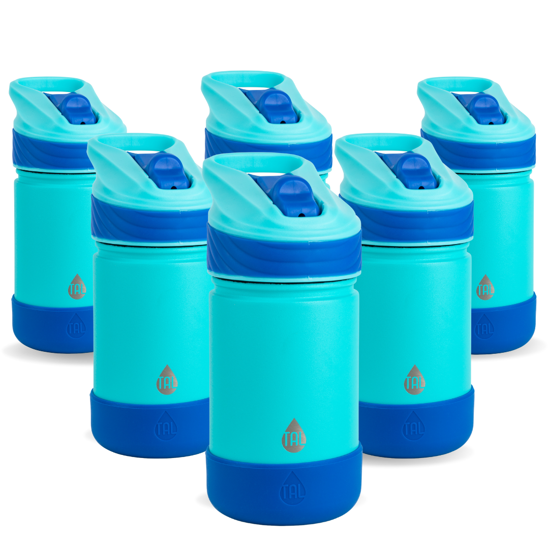 12 oz Stainless Steel Blue Dog Tumbler - Boys Water Bottle - Flip