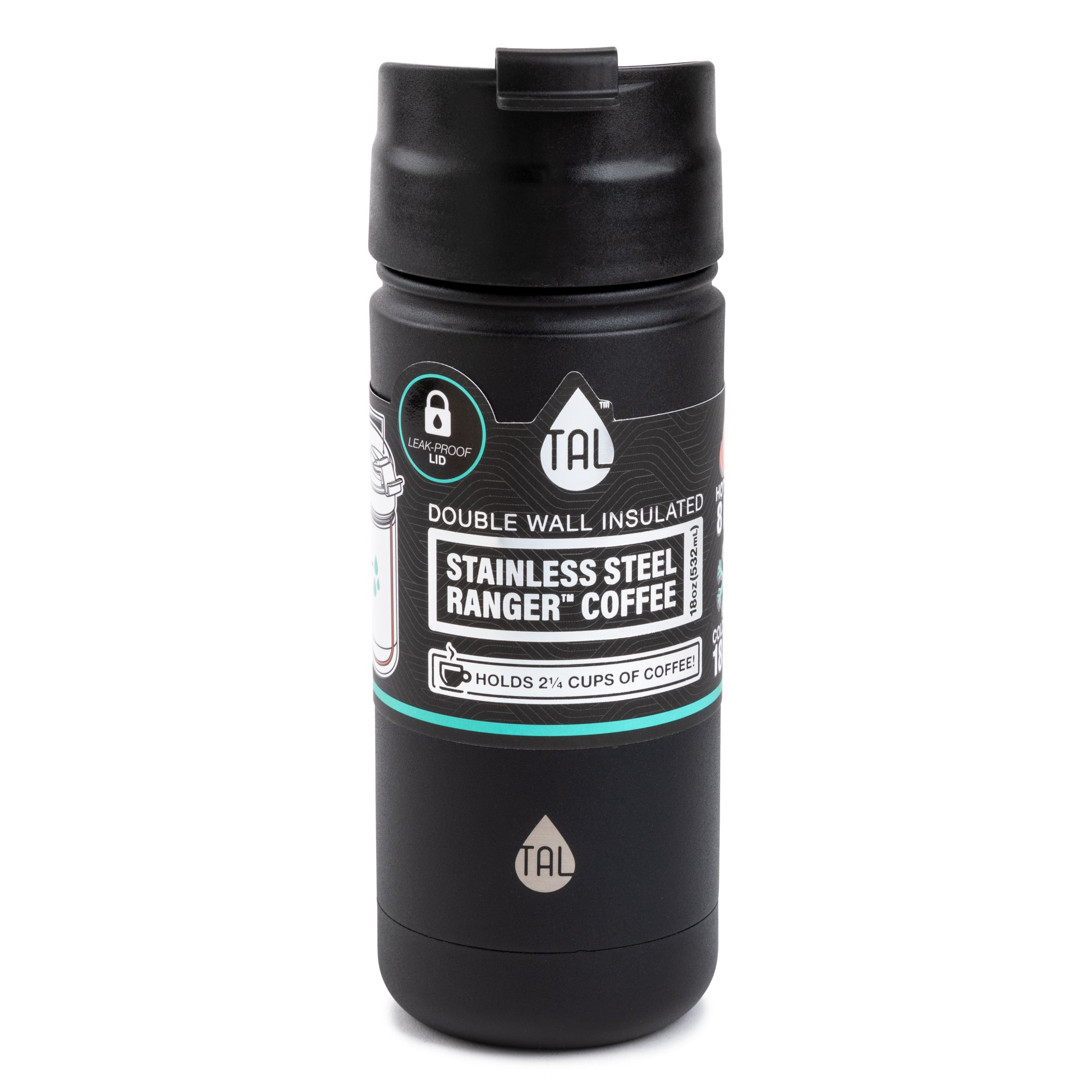18oz Coffee Tumbler Black – TAL™ Hydration