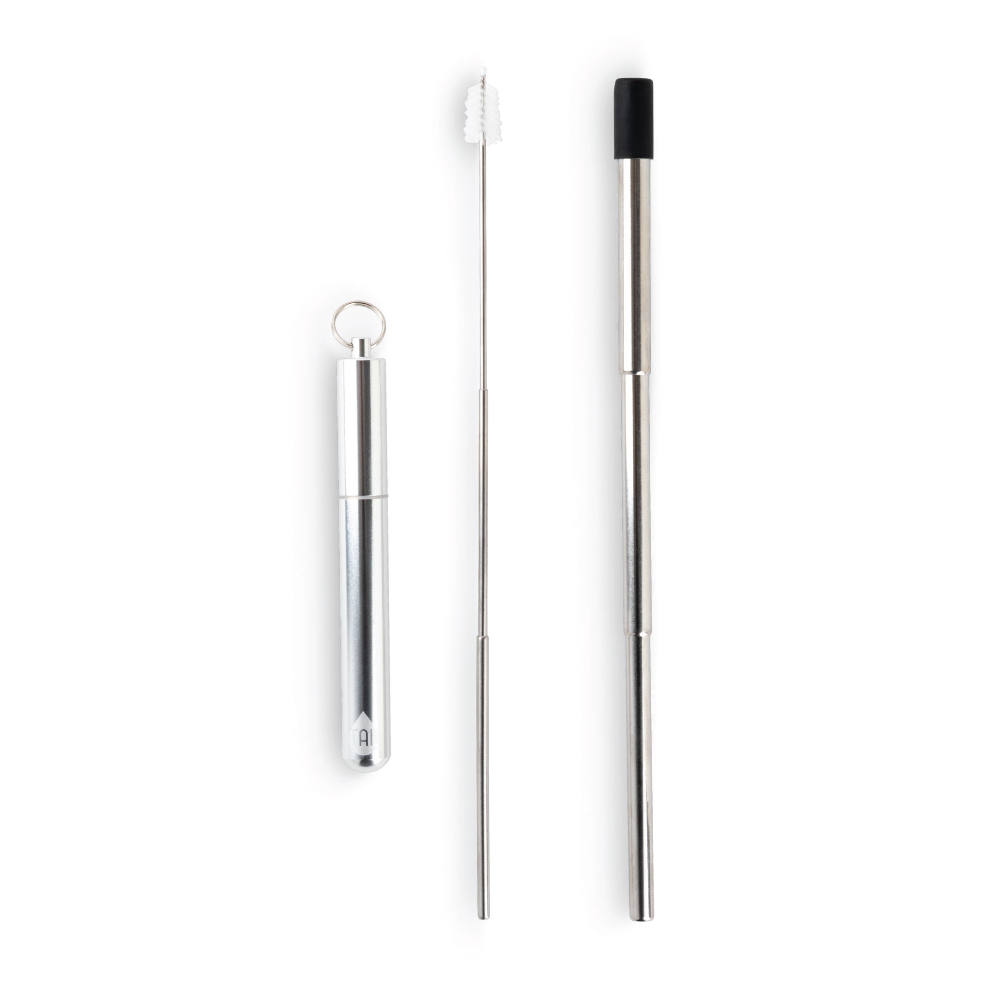 Magazine New Stainless Steel Straws Telescopic Straw Color Three-Section Drinking Straws with Aluminum Alloy Storage Tube Sleeve Blue Steel Straws