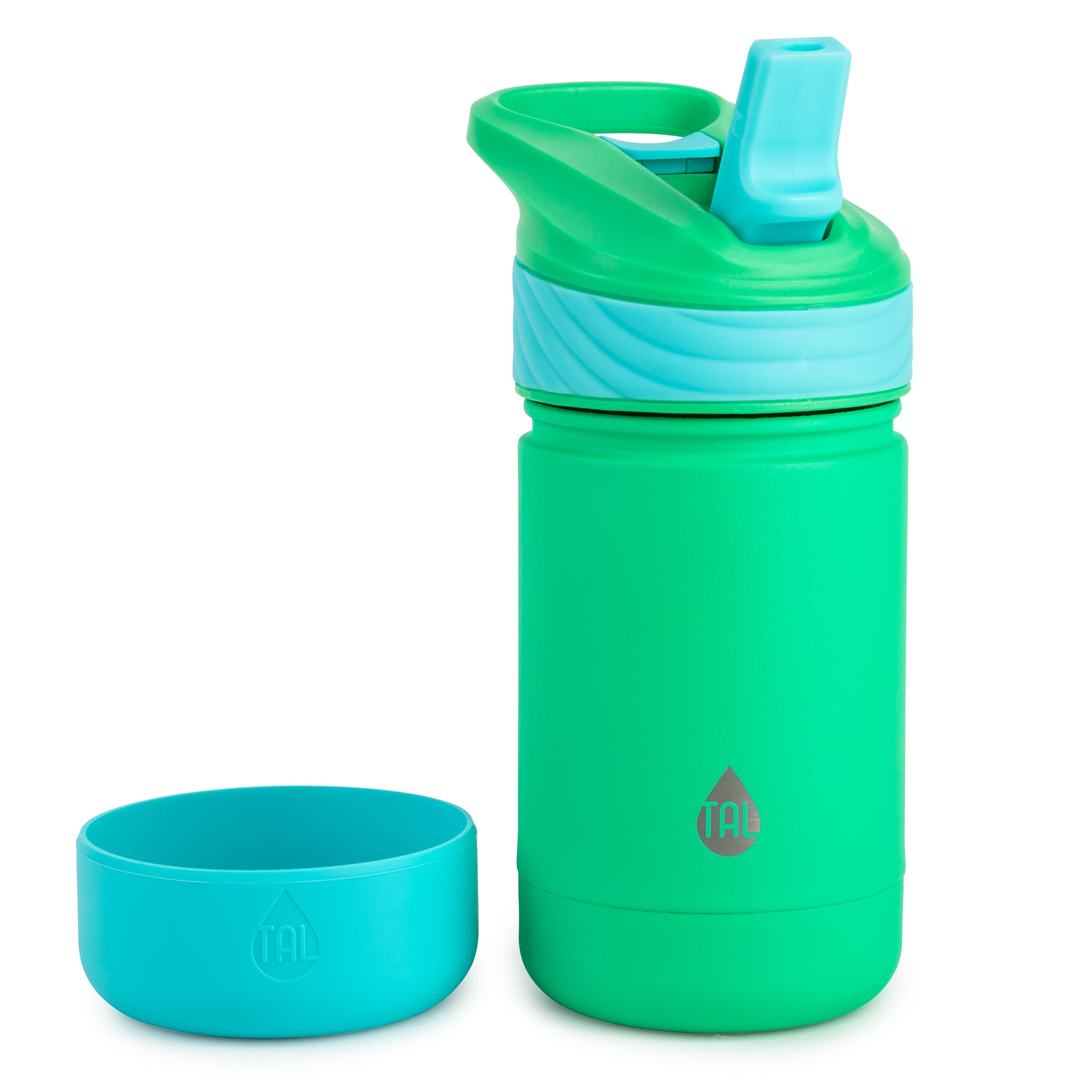 TAL Kids Polypropylene Water Bottle Tumbler With Straw 12 fl oz, Green