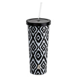 24oz Fashion Tumbler Black and White (pack of 4)
